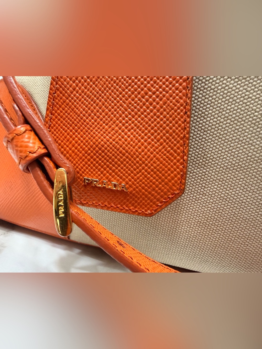 Prada Cuir Double Tote Canvas and Saffiano Leather - Picture 14 of 14